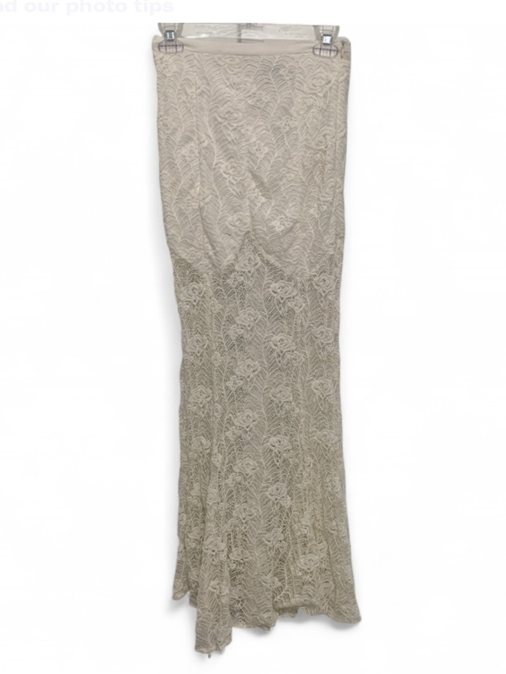 Sabo Skirt White Lace Sheer Bottom Maxi Skirt